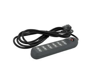 Alargador Zapatilla Lexo 6 Tomas 3m 10A Protección Sobrecarga Negro