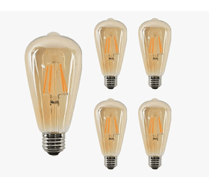 Pack 5 Ampolleta Led St64 Vintage E27 4w 2700k