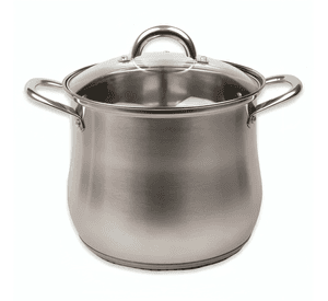 Olla Acero 24 cm Tapa de Vidrio Kassel Doral