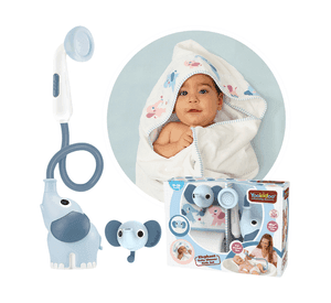 Set de Baño Ducha Elefante y Toalla Azul Yookidoo