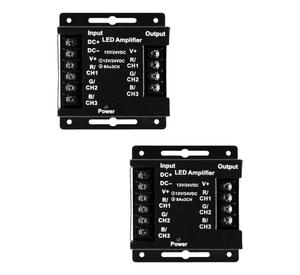 Pack 2 Amplificadores RGB HS Compact 12 24V 3x120W Metal Negro