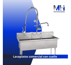Griferia Comercial Lavaplatos Pre Wash Con Cuello Aquakit
