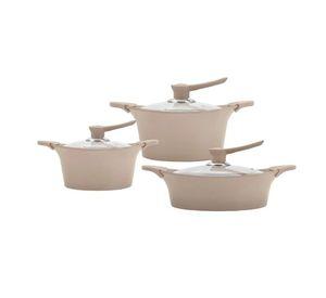 Batería Cocina 6 Piezas Aluminio Fundido Beige BOHLIER 2.2