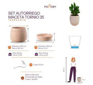 Maceta Graffio 25cm Texturizada, terracota