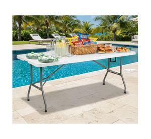 Mesa Plegable 1.8 Mts Tipo Maleta Portatil Camping Jardin Blanco