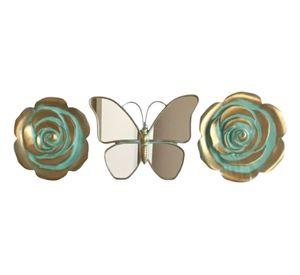 Set 3 Adorno Pared Decorativo Naturaleza Elegancia Hogar Jhn