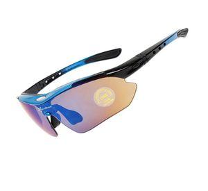 Lentes Rockbros Polarizado Ciclismo 5 Micas 12 Piezas Uv400 - Azul