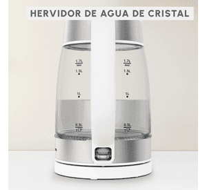 Hervidor de vidrio Snow White 1.7L Moulinex