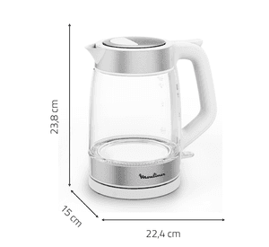 Hervidor de vidrio Snow White 1.7L Moulinex