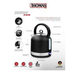 Hervidor Electrico 2500ml 2200W Negro Mate TH-6510N