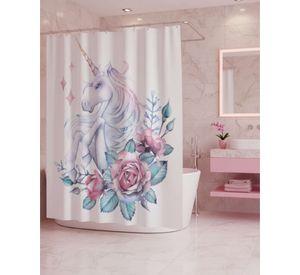 Cortina de Baño Tela Género + Forro Impermeable c35
