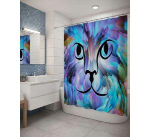 Cortina de Baño Tela Género + Forro Impermeable c41