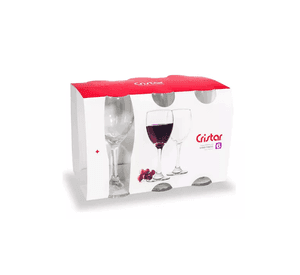 48 Copas Vino Tinto Versalles 300cc Cristar Caja