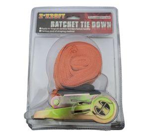 Eslinga De Amarre 2 X 20ft Ratchet Tie Down 6 Metros Naranja Oscuro