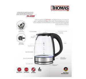 HERVIDOR DE VIDRIO ELECTRICO 2200W VIDRIO 1 7 LITROS