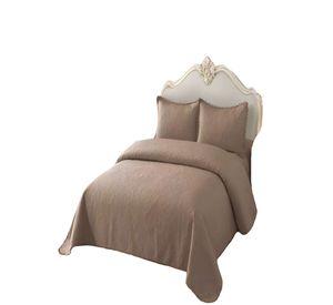 QUILT CUBRECAMA DE VERANO KING CON POMPON COLOR MARRÓN