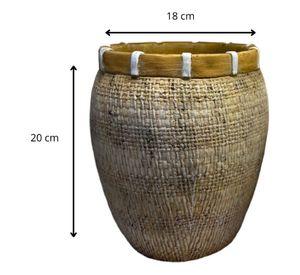 Maceta Decorativa Plantas Arcilla Imitación De Ratán Jhn