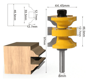 3 Fresas 8 Mm Para Puerta Fresadora Madera