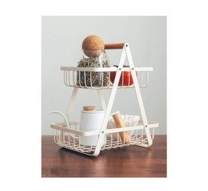 Frutera Panera Rack Organizador Metal 2 Niveles Rectangular
