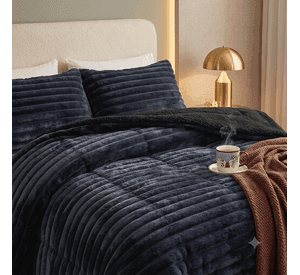 Cobertor Chiporro lineas 2 plazas - Negro Jaspeado DN16
