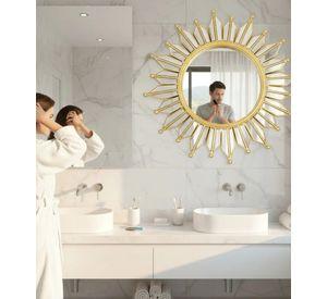 Espejo Decorativo Pared Rayos Sol Resistente Moderno Jhn