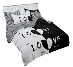 JUEGO DE SABANAS 2.5 PLAZAS KING LOVE BLACK 624