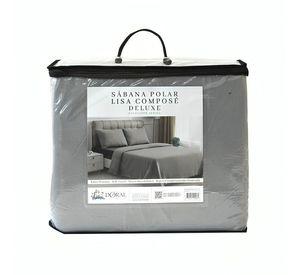 Sábanas Polar Lisa Composé 2 Plazas / Bicolor Gris – Doral