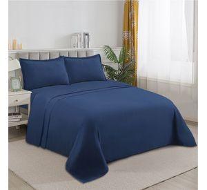 JUEGO DE SABANA AZUL KING UNICOLOR AJUSTE 360 TF
