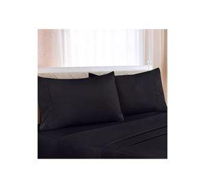 Juego Sábanas Hotel Ultra Suave Microfibra + Funda Bordadas King Negro