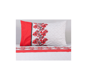 Sabanas Af Cannon 144 Hilos Plaza 1.5 Black and Red