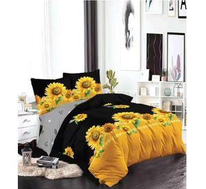 sabana plaza y media con diseño NEGRO girasol TF