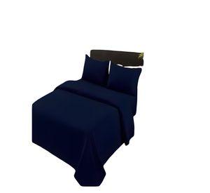 JUEGO DE SABANAS DE 500 HILOS SUPER-KING COLOR AZUL OSCURO