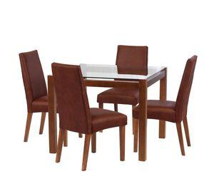 Juego De Comedor Valencia S/Cadiz Cuero Cafe Moro