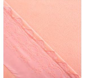 Juego de Sábanas Polar Lisa Broderie 1.5 Plazas / Rosado– Mashini
