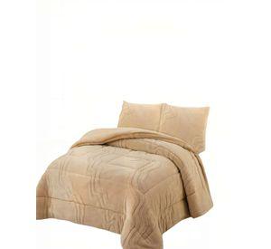 CUBRECAMA CON RELIEVE EN FORMA DE ONDAS KING COLOR BEIGE