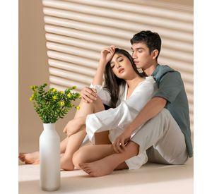 Florero Jarrón Decorativo Cerámica Alto Mesa Blanco Jhn