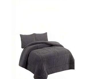 CUBRECAMA CON RELIEVE EN FORMA DE ONDAS 2 PLAZAS COLOR GRIS OSCURO