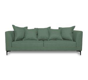 Sofá Cordelia Felpa Verde 3 Cuerpos