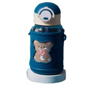 Botella De Agua Portatil 620ml Osito Kawaii Azul Infantil