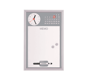 Pizarra Memo Reloj 40×35cm Gris