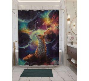 Cortina de Baño Tela Género + Forro Impermeable c32