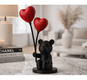 Escultura Decorativa- Oso Globos de Corazón