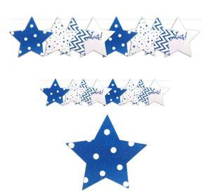 GUIRNALDA ESTRELLA GLITTER AZUL X1 UNI