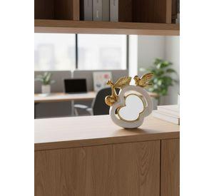 Figura Decorativa Adorno Diseño Pájaro Espejo Manzana Jhn