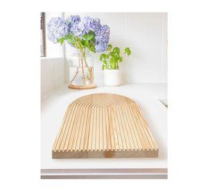 Tabla Decorativa De Bambú Arco Acanalada Charcutería Quesos