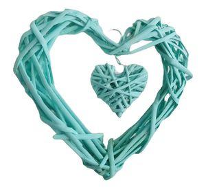 Corazón Colgante 25cm Mimbre Rústico Bricolaje Set de 2 Jhn
