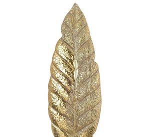Placa Mural Decorativa Hoja Grabada Gold
