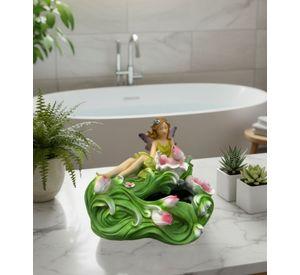 Figura Decorativa Hada Flor Estatua Elegante Adorno Jhn