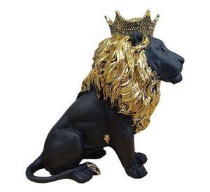Figura Coleccionable Estatua León Sentado Decoración Jhn