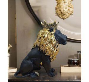 Figura Coleccionable Estatua León Sentado Decoración Jhn